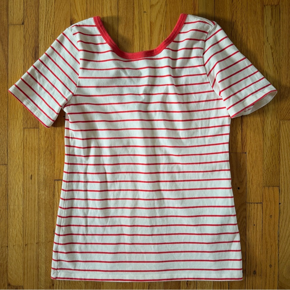 Levi’s Red and White Striped Scoop Back Women's Top